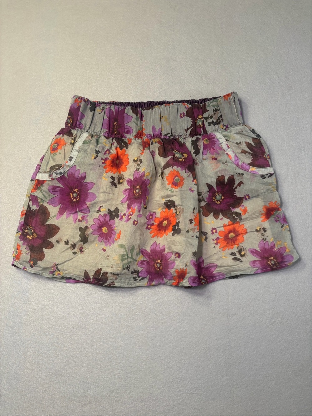 Stoosh Floral Skirt in Purple and Orange